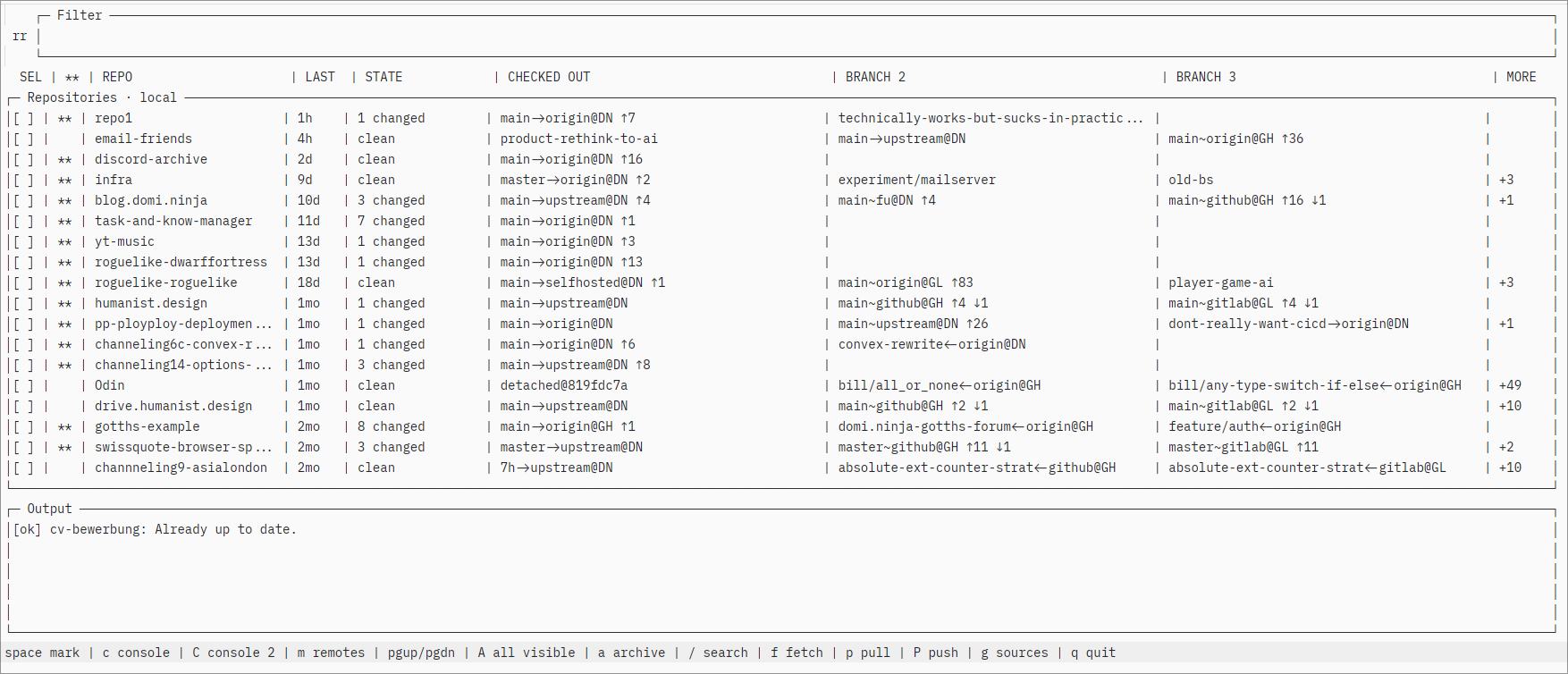Repos, so many repos. But a cool new new dev setup.